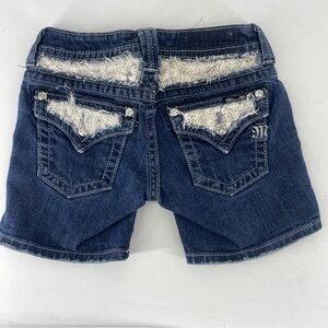 Miss Me Bling Sequin flap pocket cut off jeans shorts